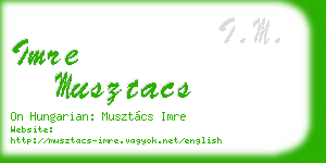 imre musztacs business card